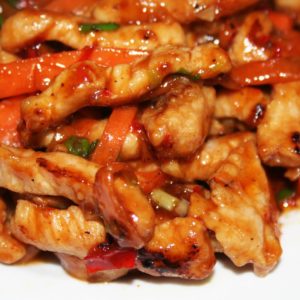 Porc saute au piment marine