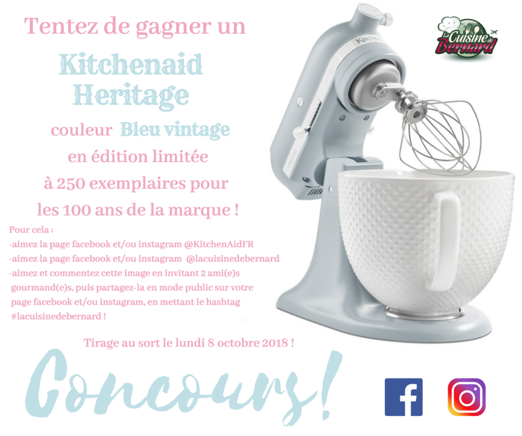 Tentez de gagner un KitchenAid Heritage couleur bleu vintage !