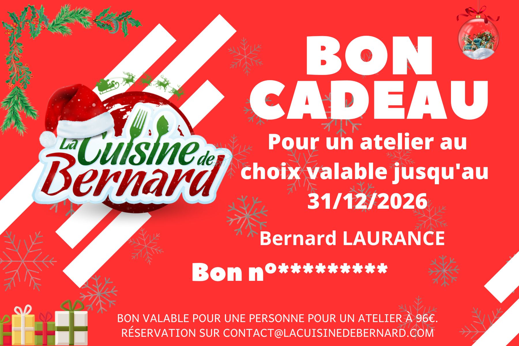 Bons cadeaux disponibles !